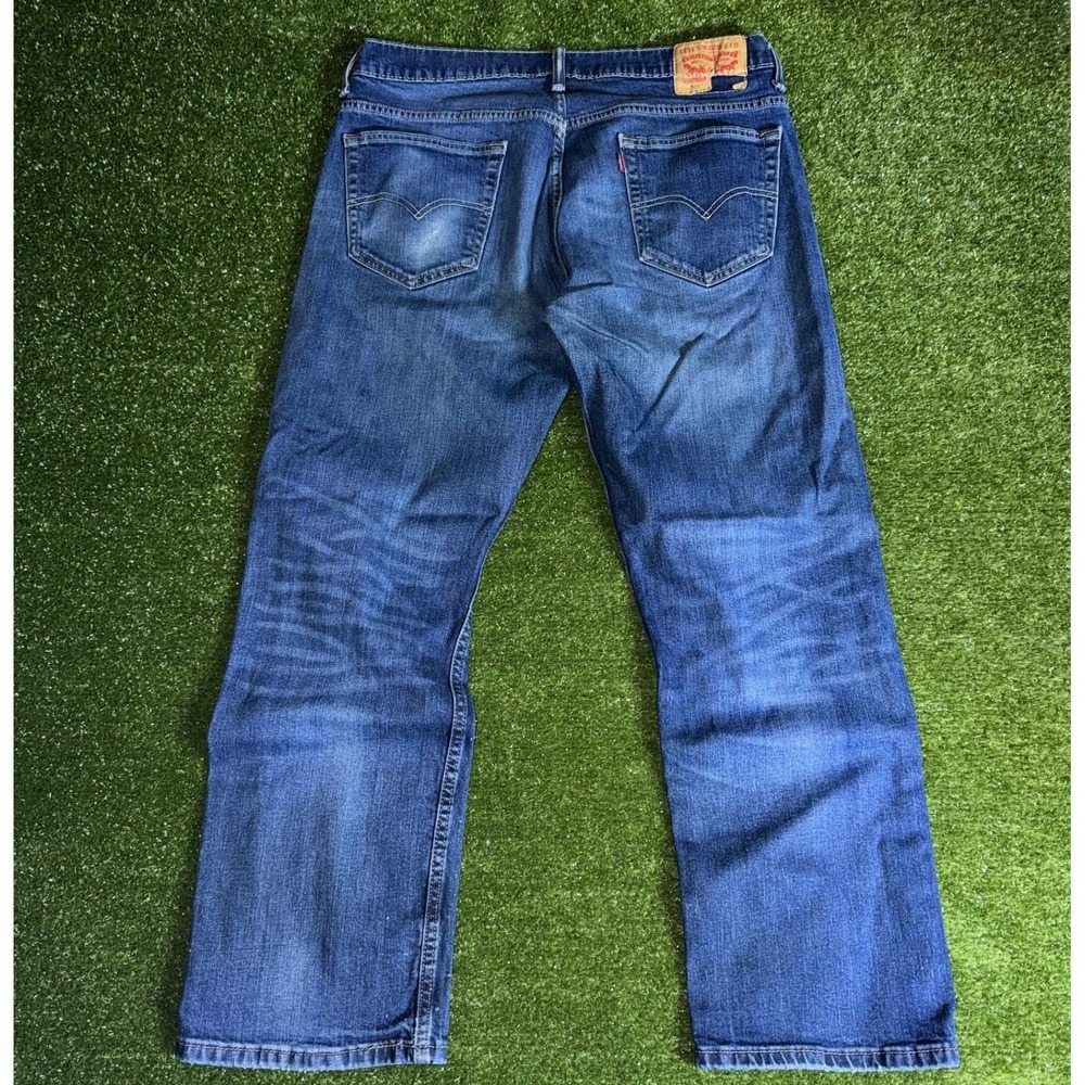 Levis 569‎ Loose Straight Leg Jeans Mens 38x28 Blue Denim Paint Splatter Faded